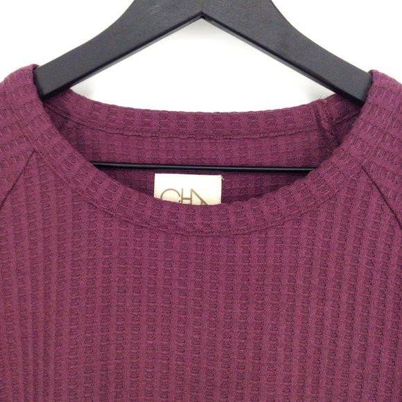 CHASER Waffle Knit & Button Cuff Shirttail Thermal - Picture 3 of 8